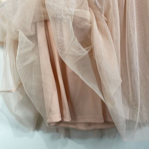 NWT ASOS Maternity Dress Size 8 Pink Embroidery Beaded Flowers Open Back Tulle - Picture 5 of 9